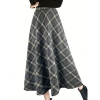 Vintage Plaid Wool Skirt