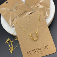 Antler Necklace: Gold