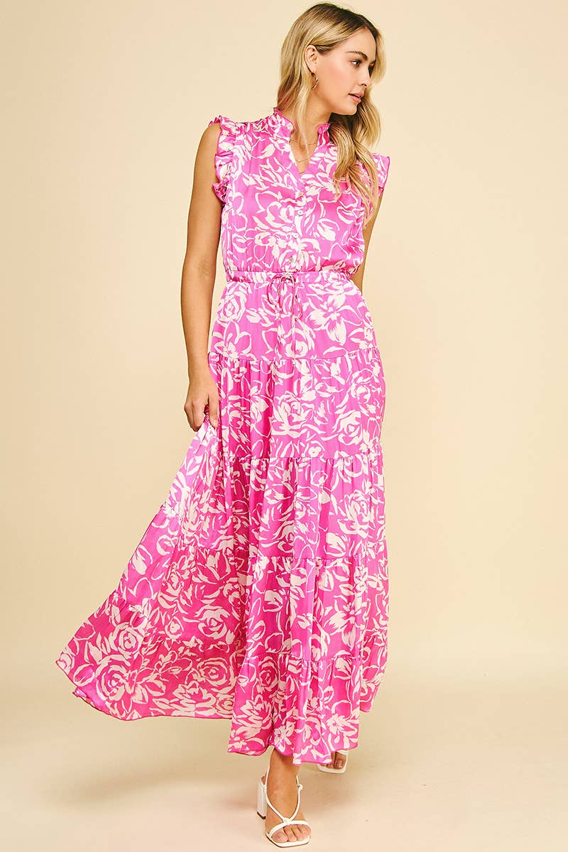 Floral Maxi Dress in Pink