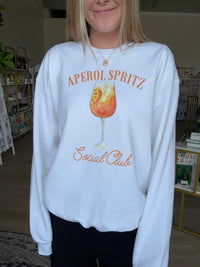 Aperol Spritz Social Club Crewneck in White