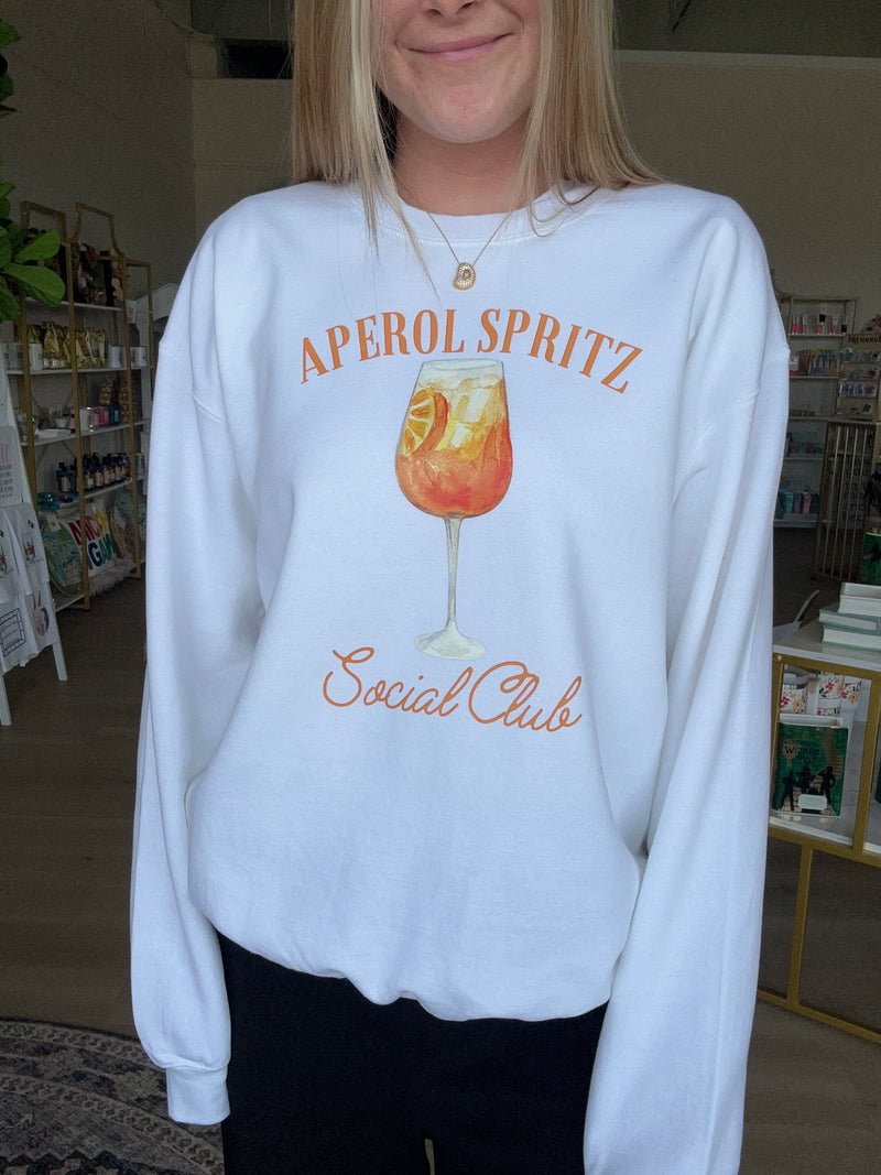 Aperol Spritz Social Club Crewneck in White