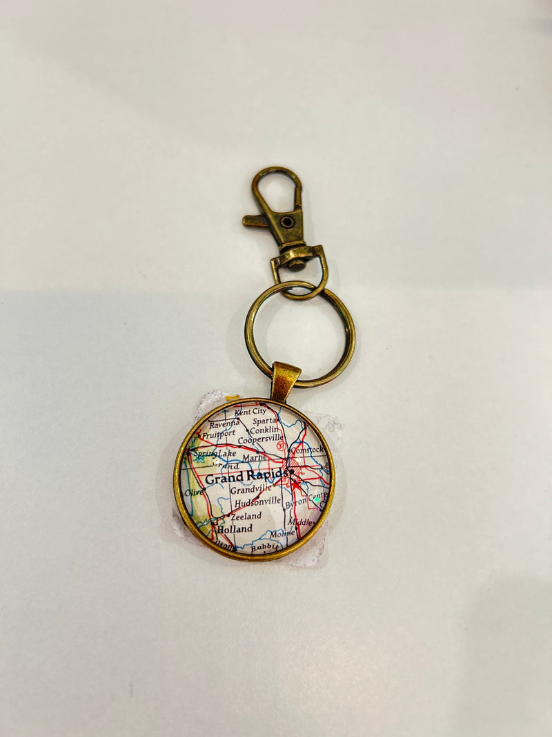 Grand Rapids Map Key Chain