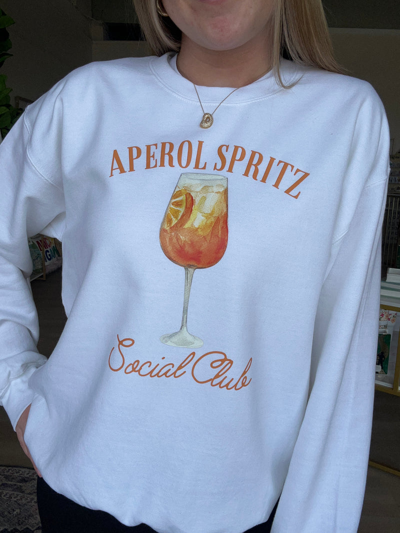 Aperol Spritz Social Club Crewneck in White