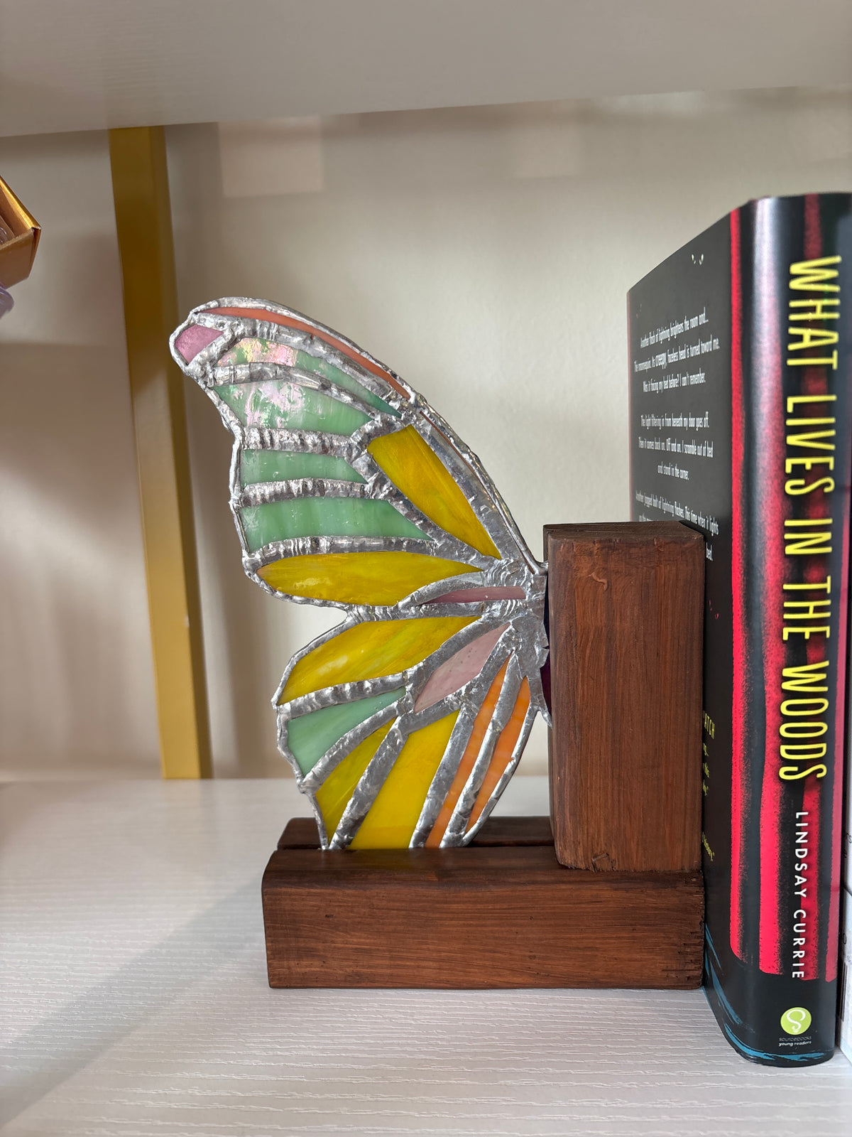 CMI Stained Glass Butterfly Wing Bookends