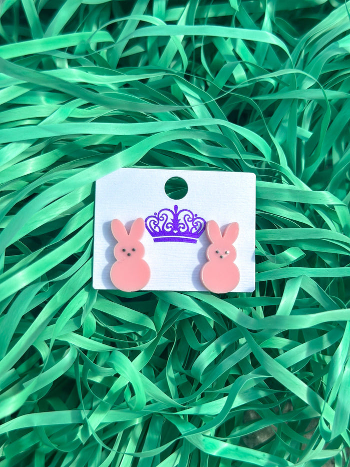 Bunny Stud Earrings in Pink