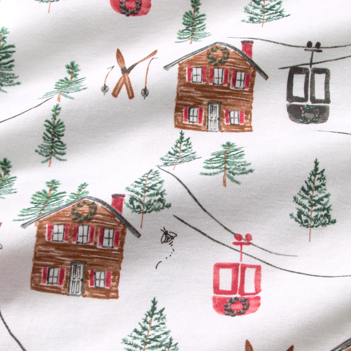 Ski The Alps Matching Family Pajamas: 6-9M