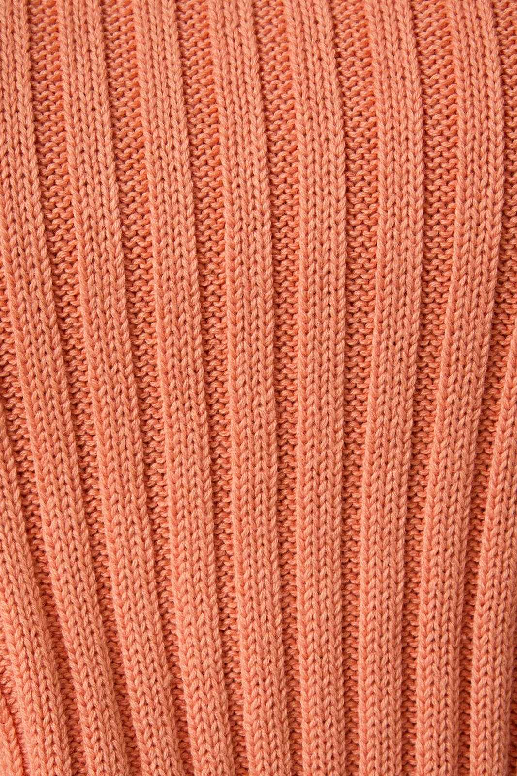 ROUND NECK PUFF SHORT SLEEVE CABLE SWEATER: APRICOT / M