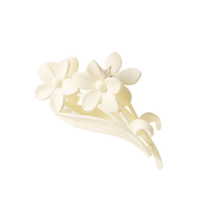 VINTAGE FLOWER HAIR CLAW CLIP: WHITE