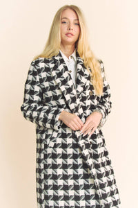 Knit Tweed Double Button Jacket in Black White