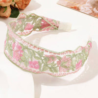 Flower Headband in Green/Pink