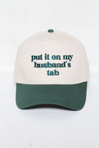 PUT IT ON MY HUSBAND'S TAB Embroidery Baseball Caps: Fuchsia