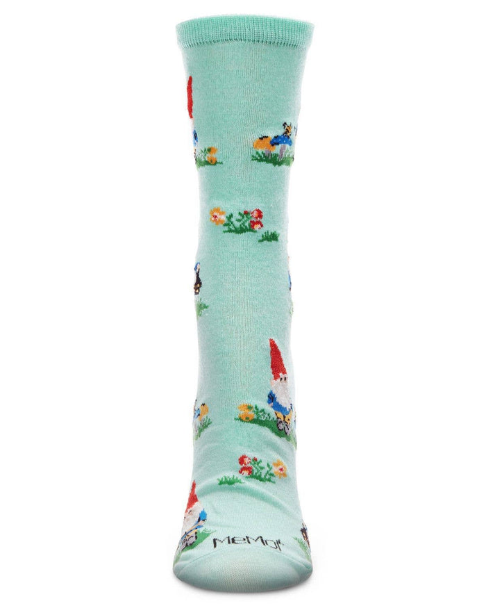 Gnome Invasion Crew Socks in Seafoam