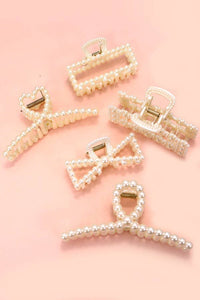 PEARL HAIR CLAW CLIPS: OVAL