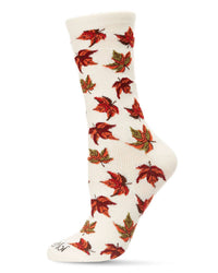 MeMoi Autumn Leaves Bamboo Crew Socks