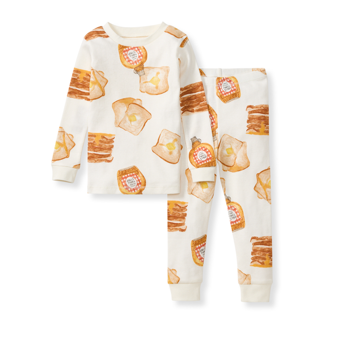 French Toast Toddler PJ Set: Eggshell