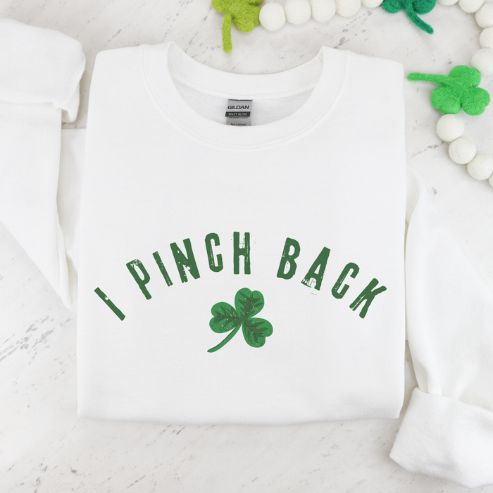 I Pinch Back St. Patrick's Day Crewneck in White