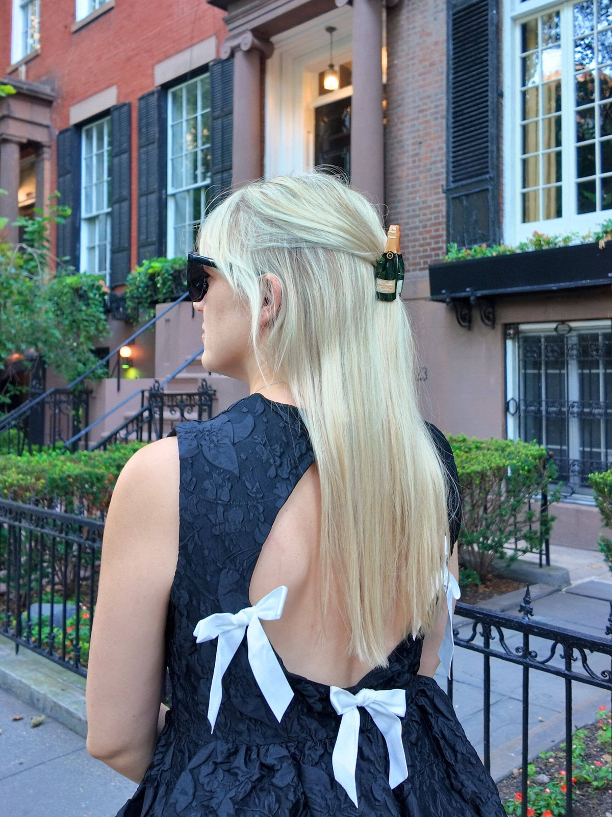 Hand-painted Champagne Claw Hair Clip | Eco-Friendly