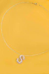 Initial Pavé Bubble Balloon Necklace in Gold