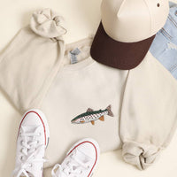 Rainbow Trout Fish Embroidered Heavyweight Sweatshirt
: SAND / S