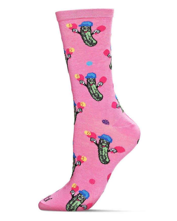 Women's Pickleball Crew Socks in Fuchsia Pink