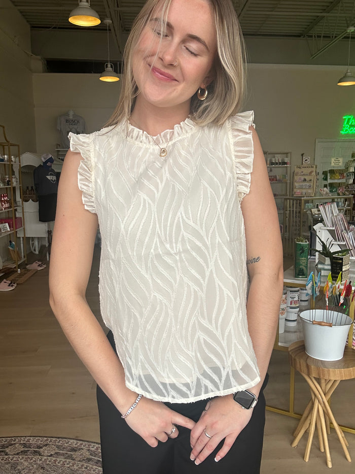 Ready To Ruffle Blouse in Cream