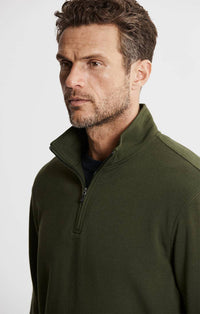 Soft Touch Fleece Quarter Zip Pullover in Hunter