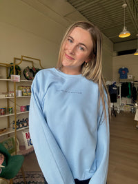 The Beach Is Self Care Sweatshirt in Blue