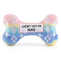 Pink Ombre Chewy Vuiton Bone Squeaker Dog Toy: Large