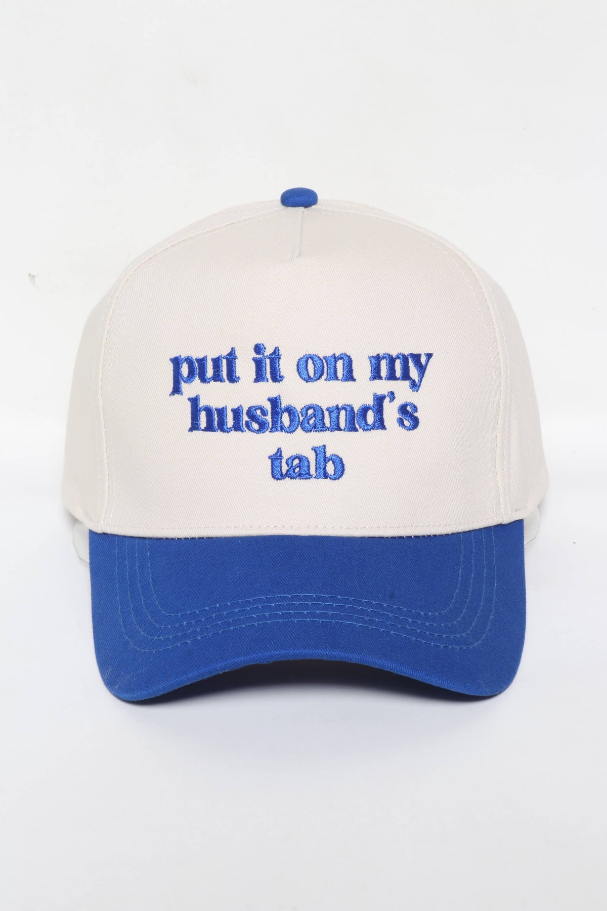 PUT IT ON MY HUSBAND'S TAB Embroidery Baseball Caps: Fuchsia