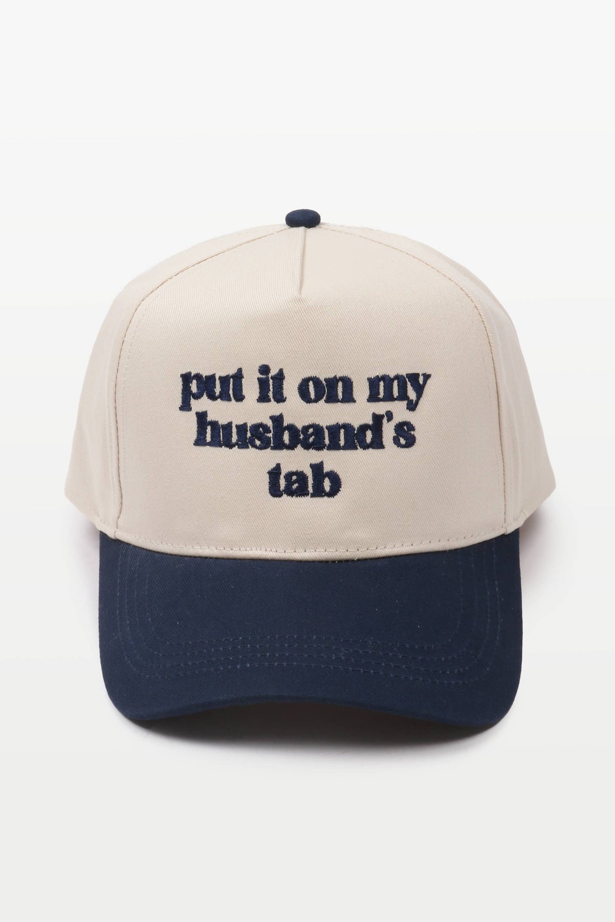 PUT IT ON MY HUSBAND'S TAB Embroidery Baseball Caps: Fuchsia