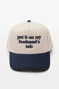 PUT IT ON MY HUSBAND'S TAB Embroidery Baseball Caps: Fuchsia
