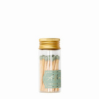 Glass Allumette Match Jar in Sage Green