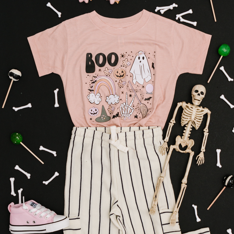 Spooky Boo T-Shirt in Peach