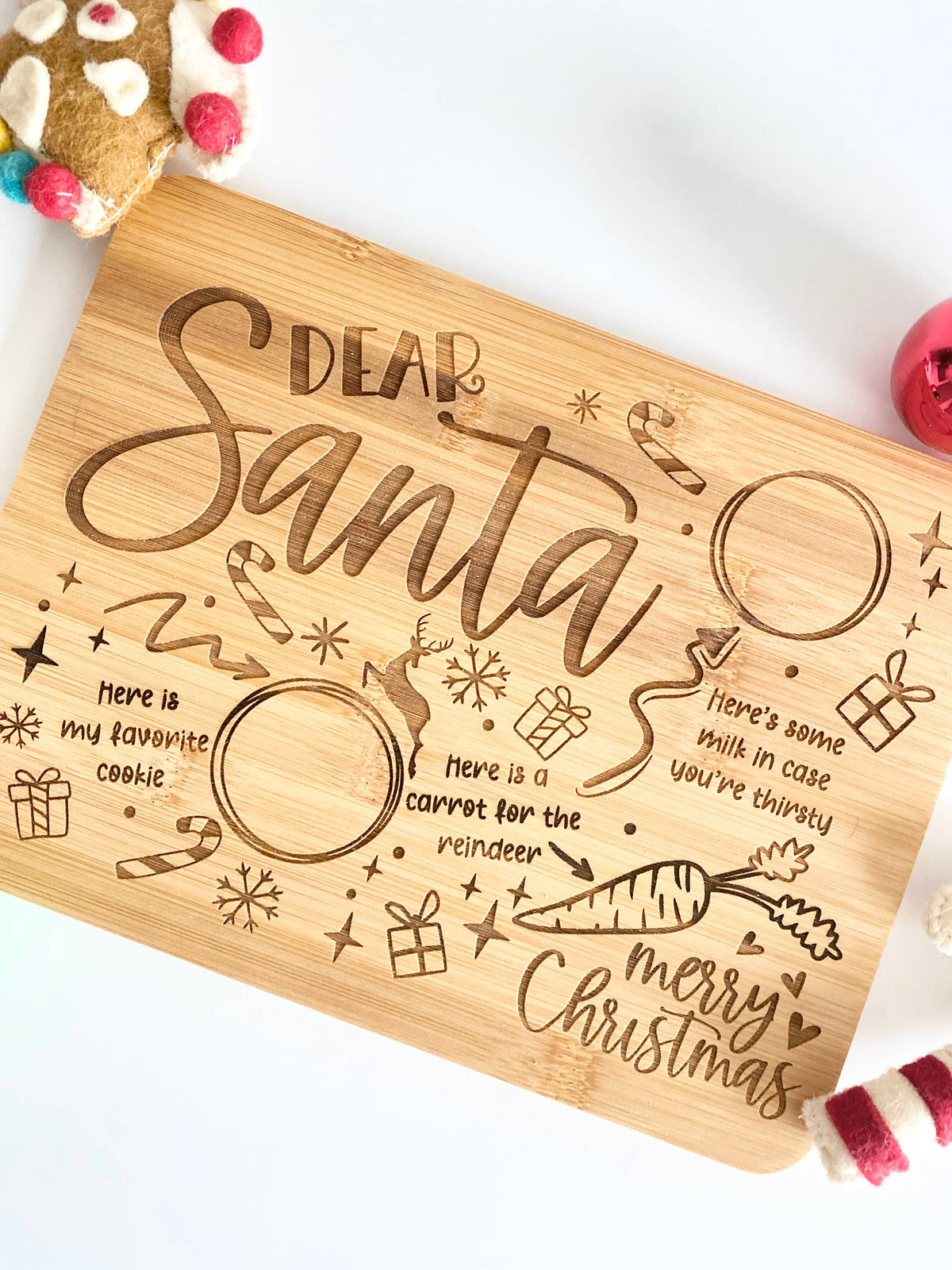 Santa Tray Christmas Milk + Cookie Board