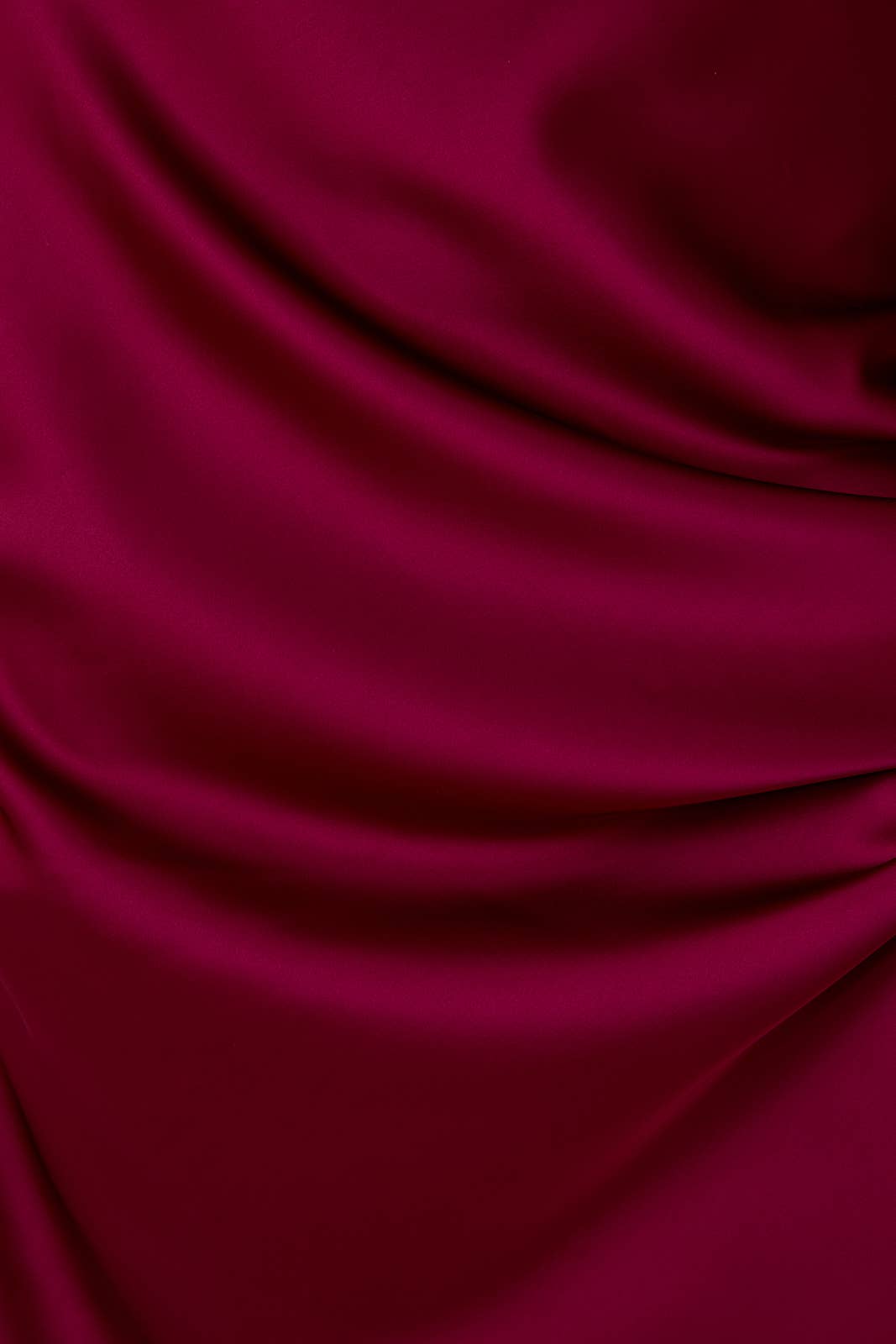 Bias Satin Midi Skirt In Cranberry