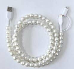 Pearl Beaded Phone Charger Cable
