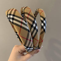 Plaid Headband Wide High Top Slim Face: Plaid