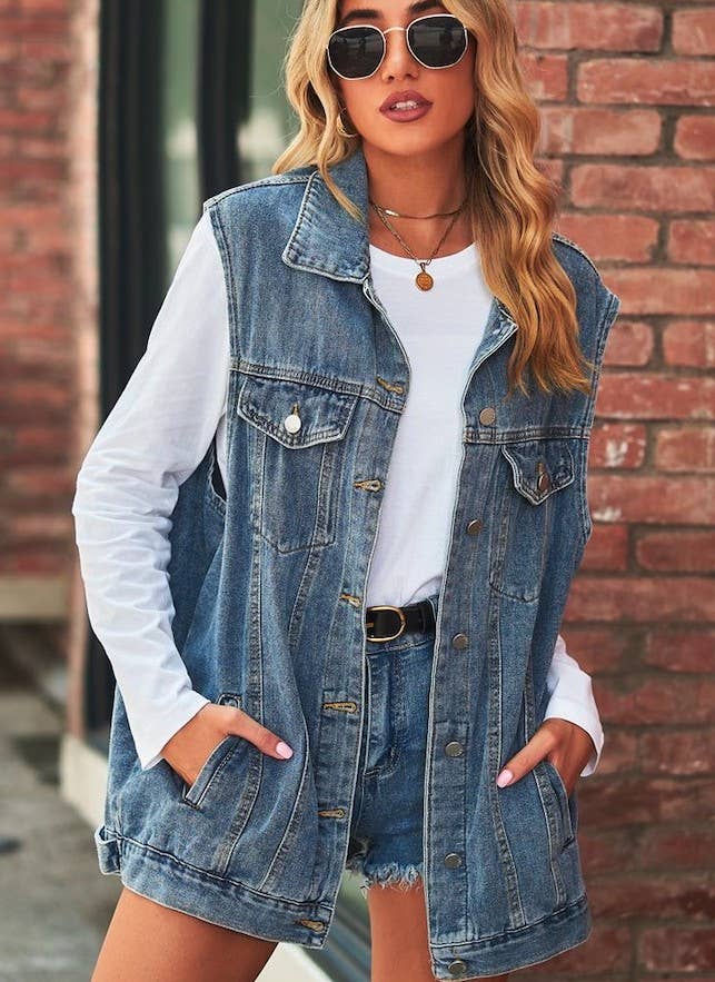 Denim Vest in Blue