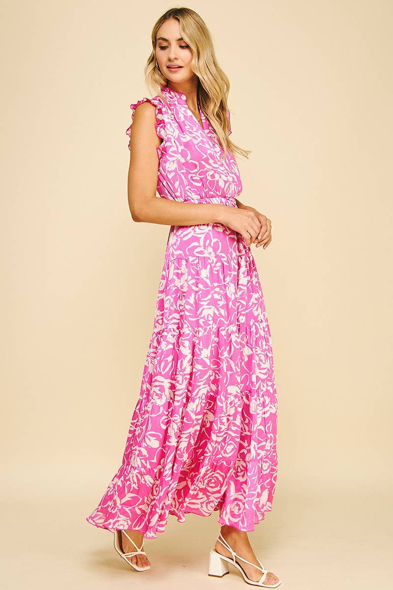 Floral Maxi Dress in Pink