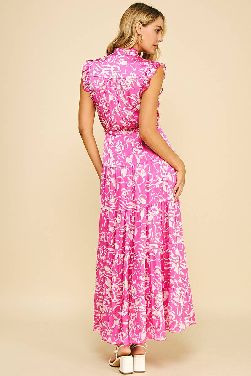 Floral Maxi Dress in Pink