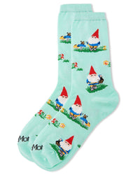 Gnome Invasion Crew Socks in Seafoam