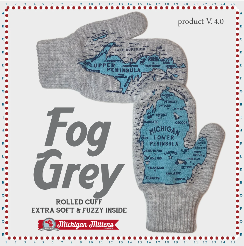 The Original Michigan Mittens: Fog Grey