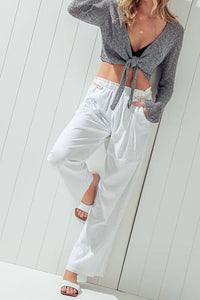 Drawstring Straight Leg Pants