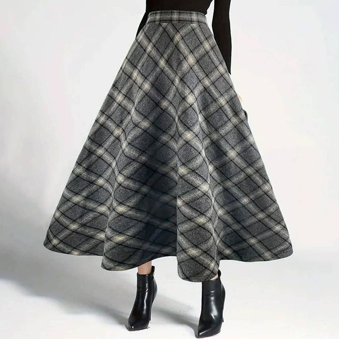 Vintage Plaid Wool Skirt