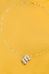 Initial Pavé Bubble Balloon Necklace in Silver