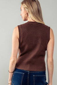 Antique Charm Knit Vest in Brown