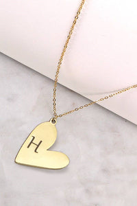 Tarnish-Free Initial Heart Necklace in Gold