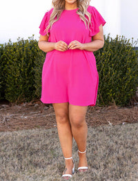 Rose Plus Size Ruffle Sleeve Mini Dress