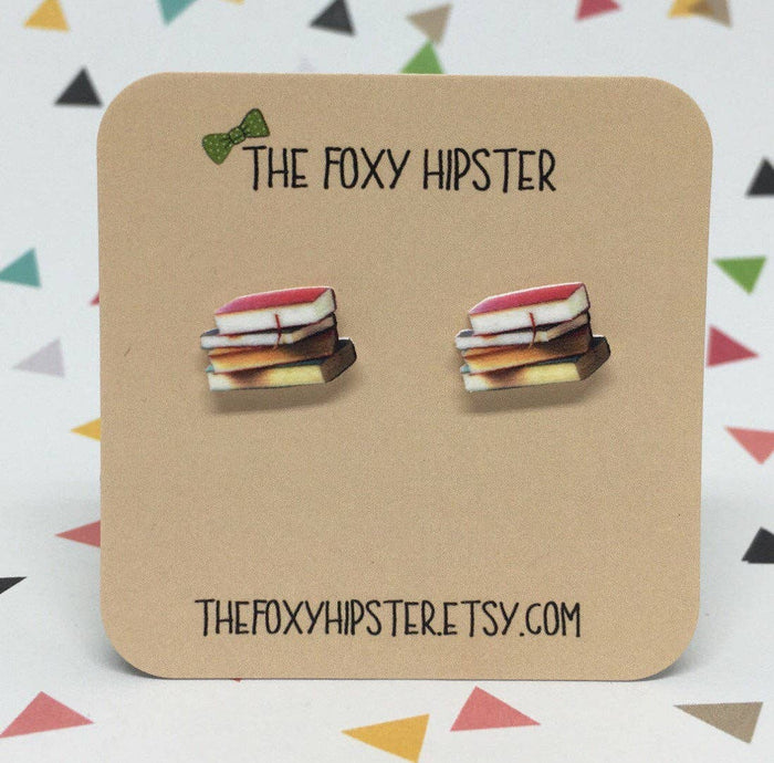 Stack of Books stud Earrings