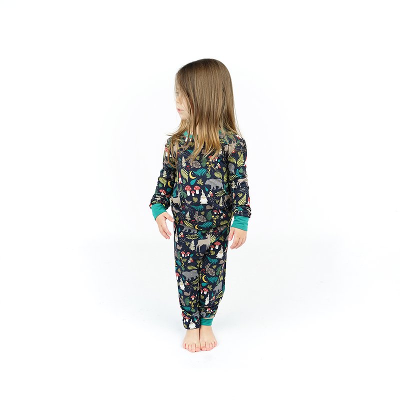 Night Forest Kids Long Sleeve Pajama Set